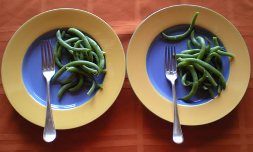 We had just enough beans from our first harvest for us each to have a plate.