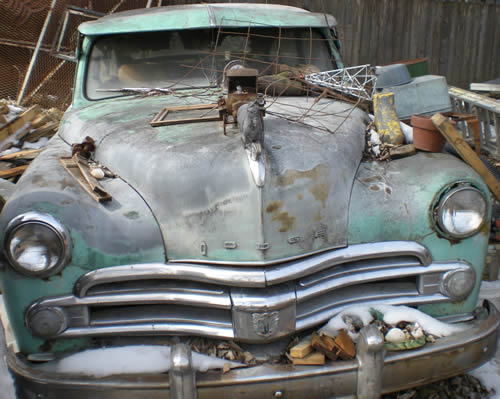 abandoned Dodge car